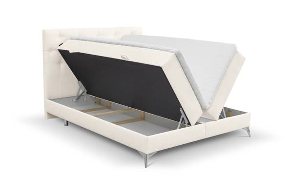 Boxspringbett Lilotte Taschenfederkern Ecru - Breite: 140 cm