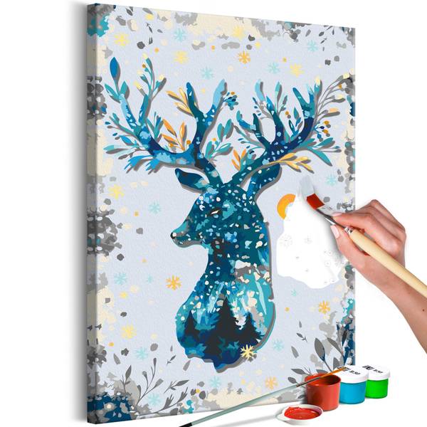 Wandbild Malen nach Zahlen Tiere Hon Baumwollstoff - 40 x 60 x 2 cm