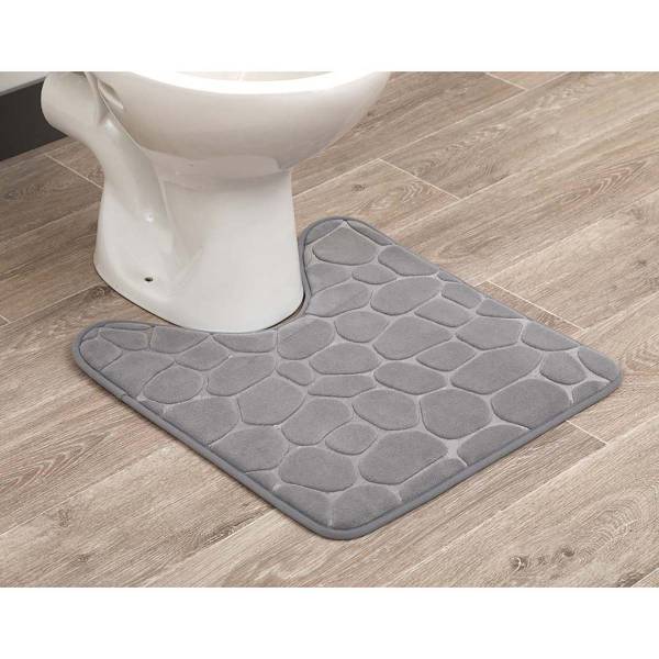 Badematte Stones Grau - Textil - 45 x 1 x 50 cm