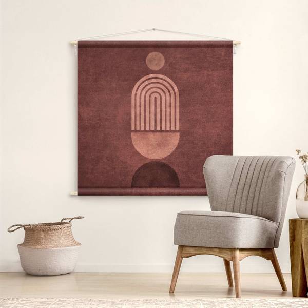 Wandteppich Boho Geometrie 110 x 110 cm