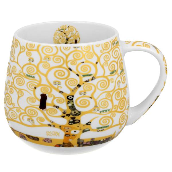 Becher Klimt Tree Of Life Weiß - Porzellan - 13 x 9 x 8 cm