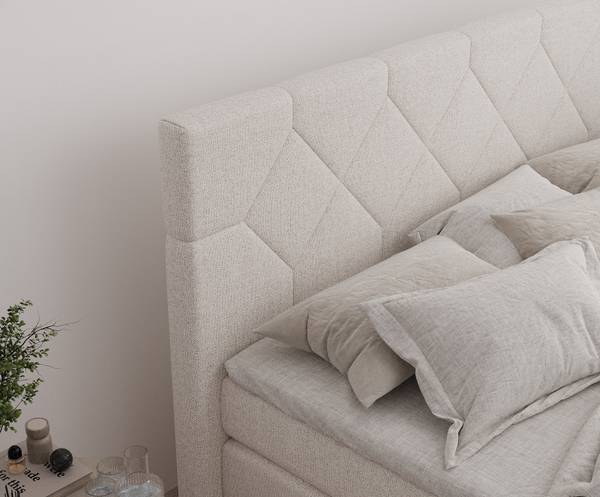 Boxspringbett Toma Beige - Liegefläche Breite: 200 cm
