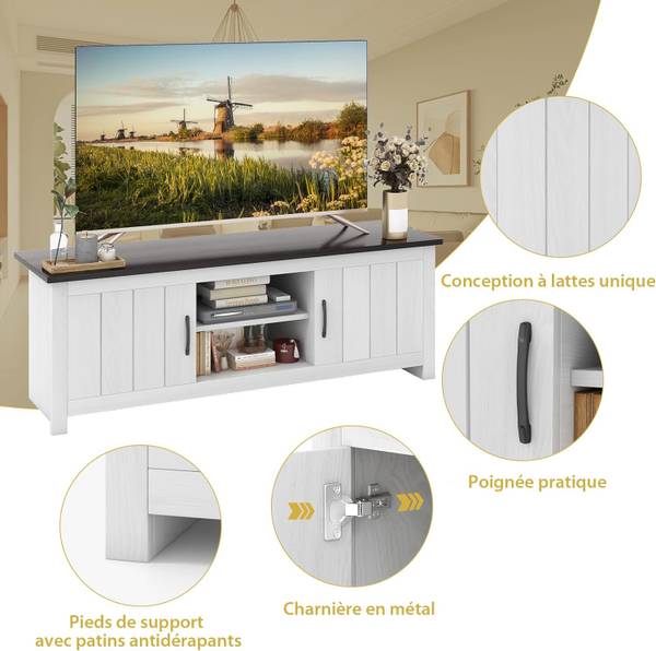 Banc TV TH32646 Marron - Bois manufacturé - 40 x 50 x 145 cm