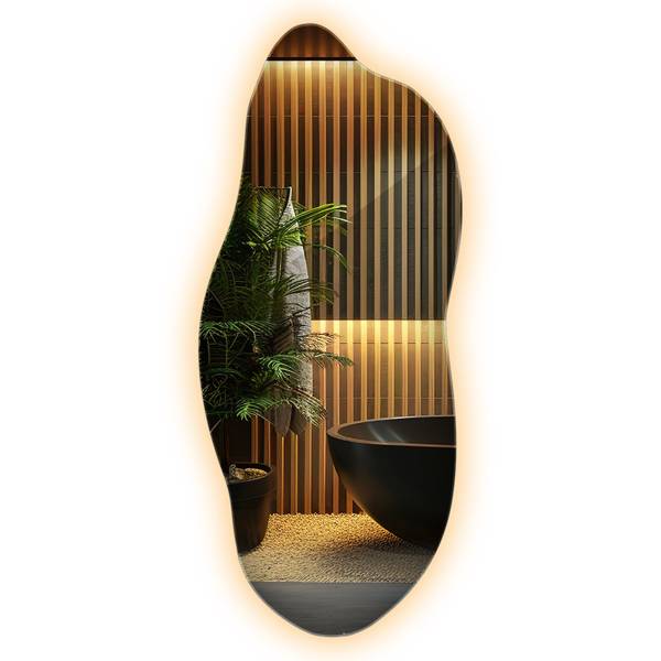 LED-Spiegel Flucto Gelb - 40 x 90 cm