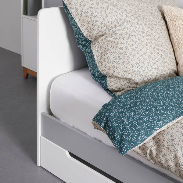 Kinder-/Juniorbett DANNY Grau - Weiß - Holzwerkstoff - 96 x 80 x 203 cm