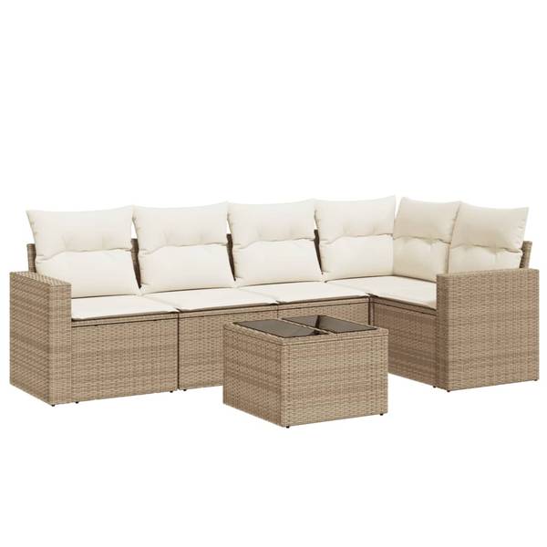 Loungeset 3034313-1 set van 6 beige - crèmekleurig - wit