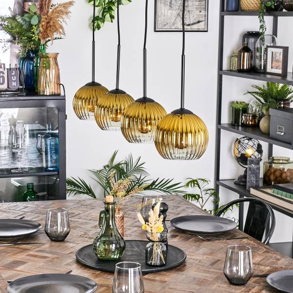 Pendelleuchte Cesaro Gold - Metall - 10 x 120 x 92 cm