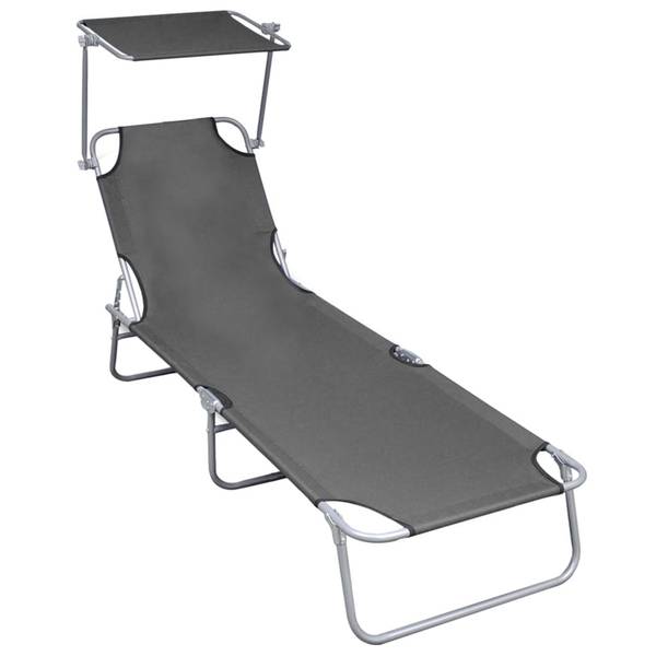 Sonnenliege 3004999 Grau - Aluminium - 58 x 27 x 189 cm