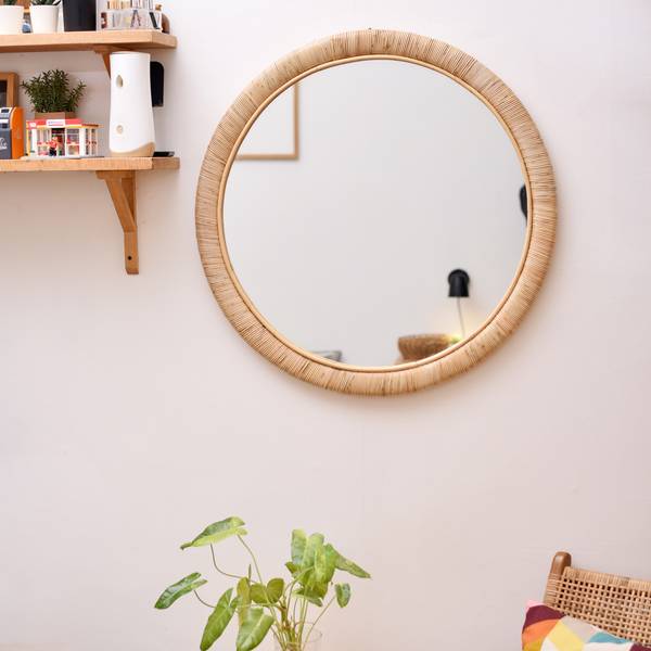 Spiegel DARWIN Braun - Rattan - 75 x 4 x 75 cm