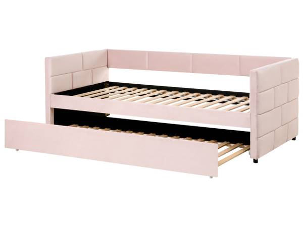 Einzelbett CHAVONNE Pink - Textil - 99 x 76 x 218 cm
