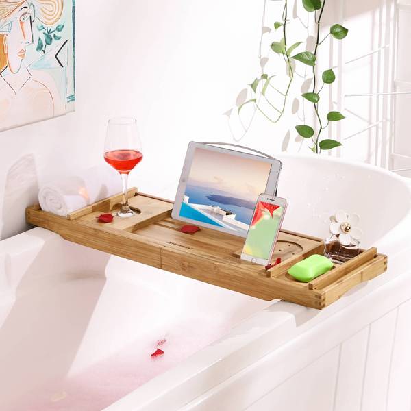 Badewannenablage Chiang Mai Braun - Bambus - 23 x 5 x 109 cm