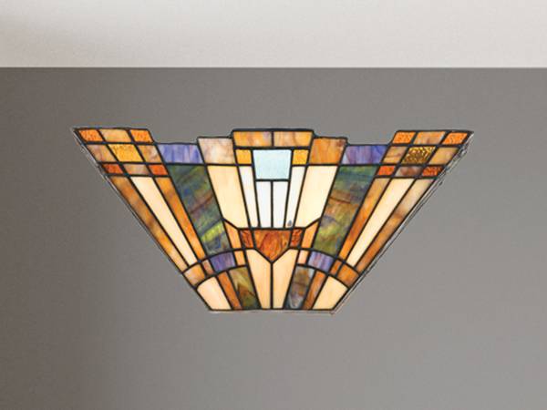 LED Tiffany Stil Wandleuchte Breite 41cm Beige - Blau - Braun - Grün - Rot - Farbglas - Mosaik - 41 x 18 x 14 cm