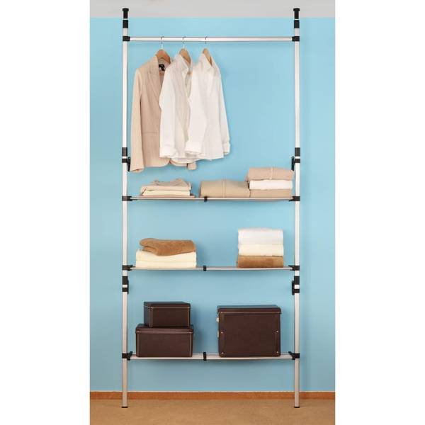 Teleskop-Garderobe XT1473 Silber - Metall - 40 x 300 x 115 cm