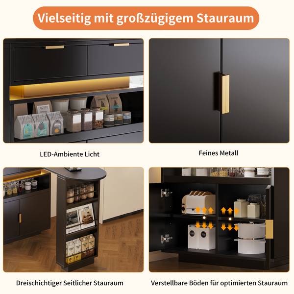 Bartisch QUASARRIFTZ Schwarz - Holzwerkstoff - 183 x 90 x 40 cm