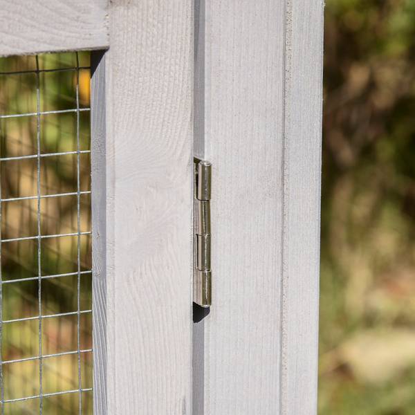 Kleintierstall D51-103GY Grau - Massivholz - 46 x 85 x 210 cm