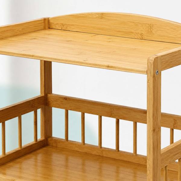 Servierwagen Bambus Braun - Bambus - Kunststoff - 53 x 80 x 30 cm