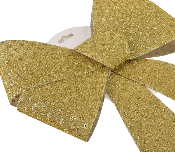 Weihnachtsschleifen SANTA LILA 3-er Set Gold - Kunststoff - 10 x 12 x 10 cm