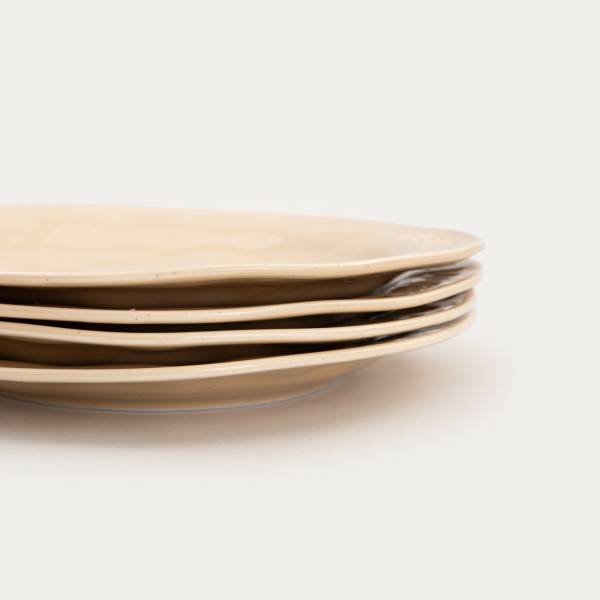 Dessertteller ISERNIA 4er-Set Beige - Porzellan - 20 x 2 x 20 cm