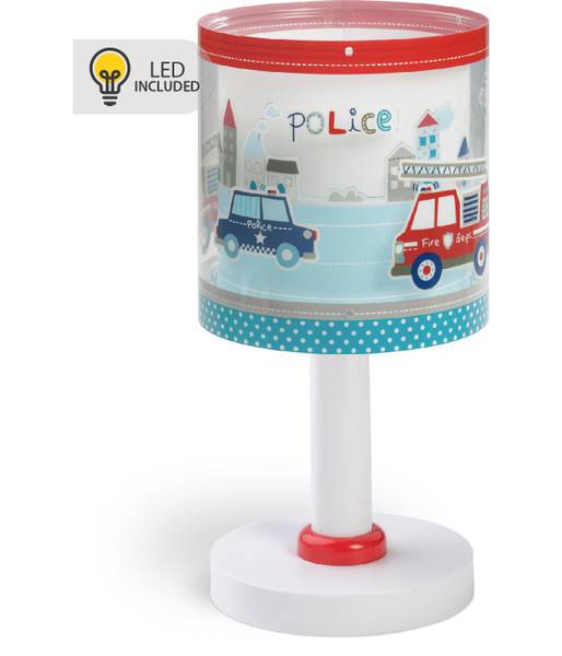 Tischlampe LED Nachtlicht   Polizei und Blau - Kunststoff - 15 x 30 x 15 cm