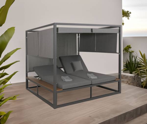 Lounge-Gartenliege M63b Anthrazit - Grau