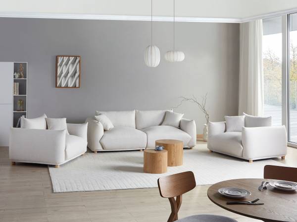 Sitzgruppe LUVOS 7-tlg Braun - Weiß - Textil - 104 x 75 x 104 cm