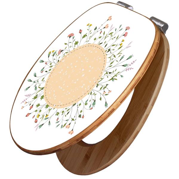 WC-Sitz mit Absenkautomatik Hibiskus Kre Bambus - Holzwerkstoff - 38 x 5 x 49 cm