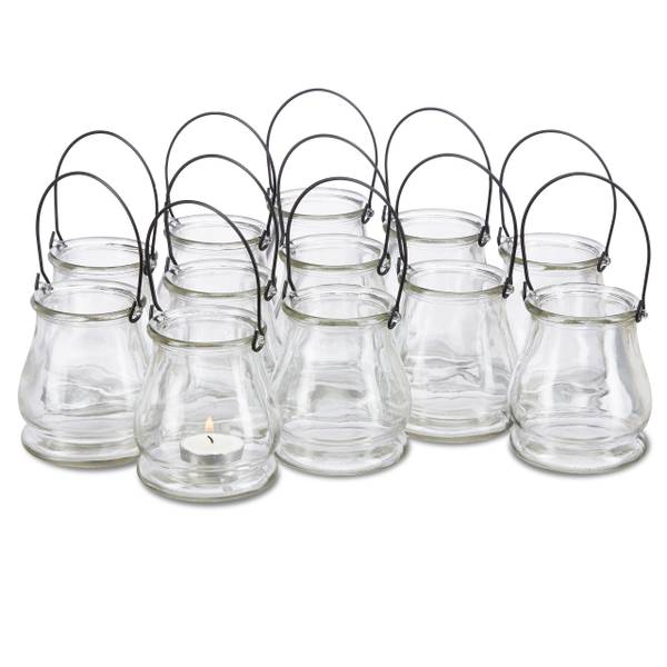 Photophore verre lot de 12 Noir - Verre clair - 9 x 10 x 9 cm