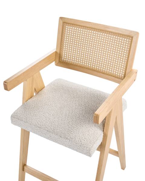Hocker AVA 2-tlg Beige - Braun - Massivholz - 55 x 102 x 65 cm