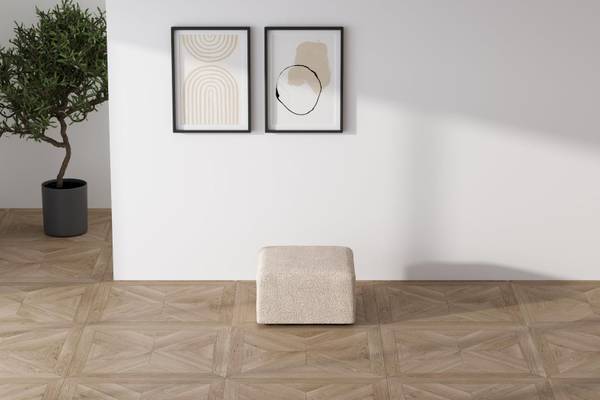 Pouf Cubic Beige - Holz teilmassiv - 71 x 42 x 71 cm
