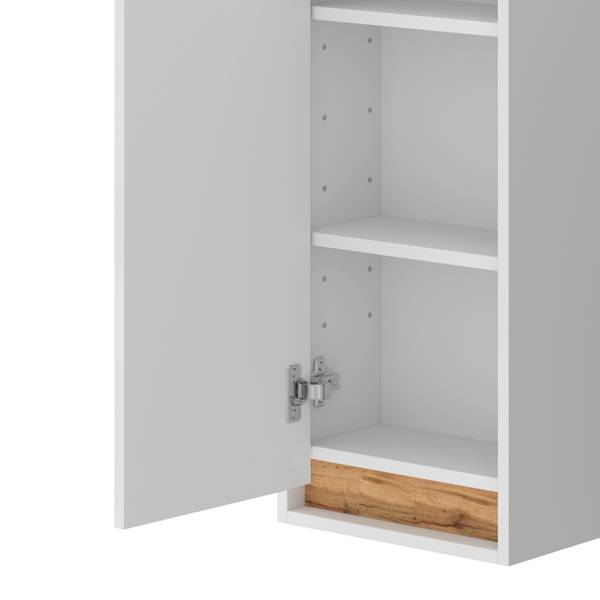 Badschrank Detmold 49528 Braun - Weiß - Holzwerkstoff - 82 x 35 x 20 cm