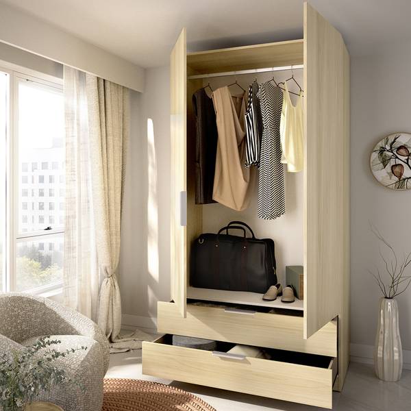 2-türiger Schrank Montclare Braun - Holzwerkstoff - 91 x 204 x 51 cm