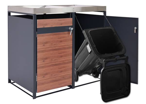 Afvalbakbekleding J82 (1 stuk) bruin - staal - 68 x 125 x 80 cm