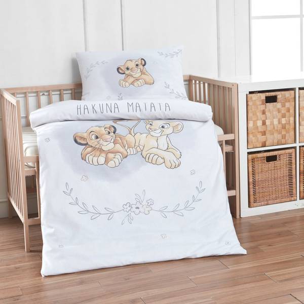 Babybettwäsche König der Löwen Biber Beige - Weiß - Textil - 100 x 135 x 1 cm
