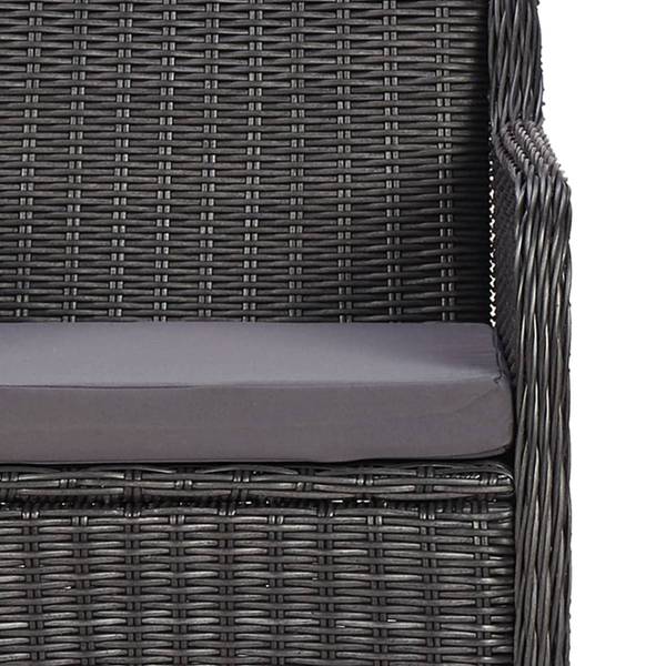 Salle à manger 3003829-2 (lot de 9) Noir - Polyester - Acier - Verre clair - 100 x 74 x 200 cm