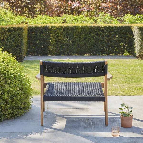 Gartensessel Schwarz - Massivholz - 85 x 69 x 85 cm