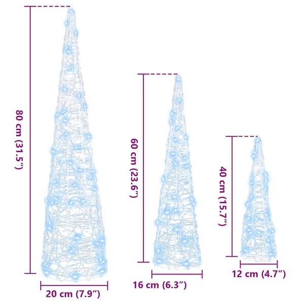 Weihnachtsbaum 3700000150 3er Set Weiß