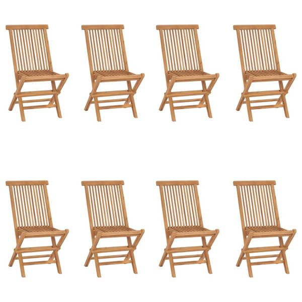 Gartenstühle 3096592 8er Set Braun - Massivholz - 62 x 90 x 46 cm