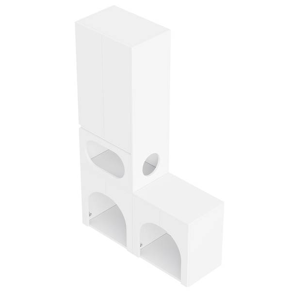 Dierenkast LucyZoo Ⅳ wit - plaatmateriaal op houtbasis - 45 x 195 x 140 cm