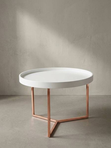Couchtisch LIA mit abnehmbarem Tablett Bronze - Weiß