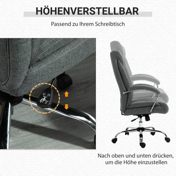 Bürostuhl 921-472V80GY Grau - Textil - 78 x 118 x 65 cm