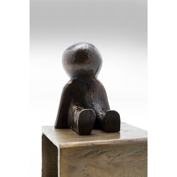 Serre-livres Art Déco en bronze représentant des enfants assis