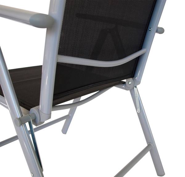 Garnitur AMALFI 5-teilig Schwarz - Grau - Aluminium - Sicherheitsglas - PVC - 130 x 75 x 65 cm