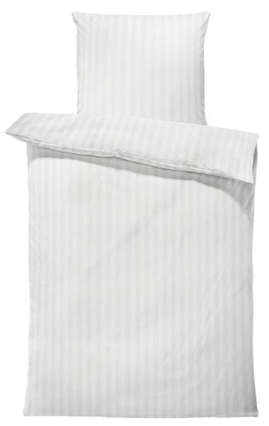 4 teilig Bettwäsche 155x220 Damast weiß Weiß - Microfaser - 155 x 5 x 220 cm