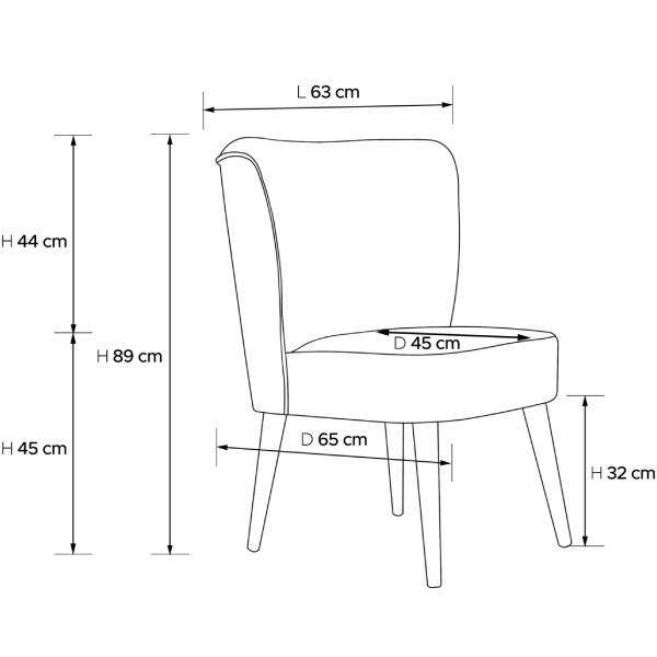 Fauteuil APPA zwart - lichtbruin