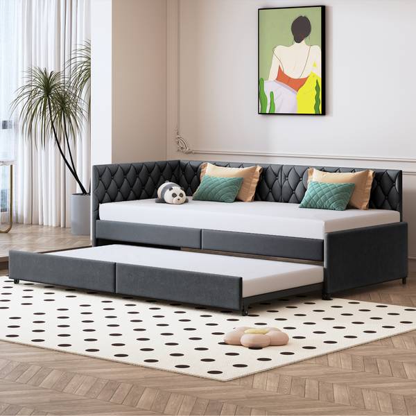 Polsterbett Schlafsofa QHUI7 Grau