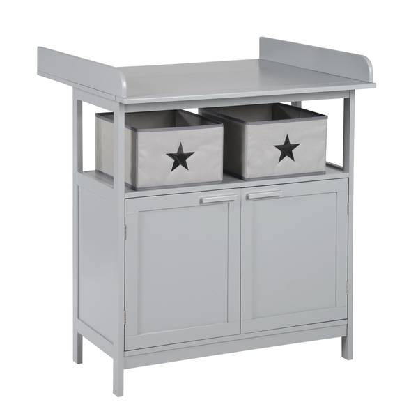 Babyzimmer Set Hamburg 2-teilig Grau - Polyester PVC
