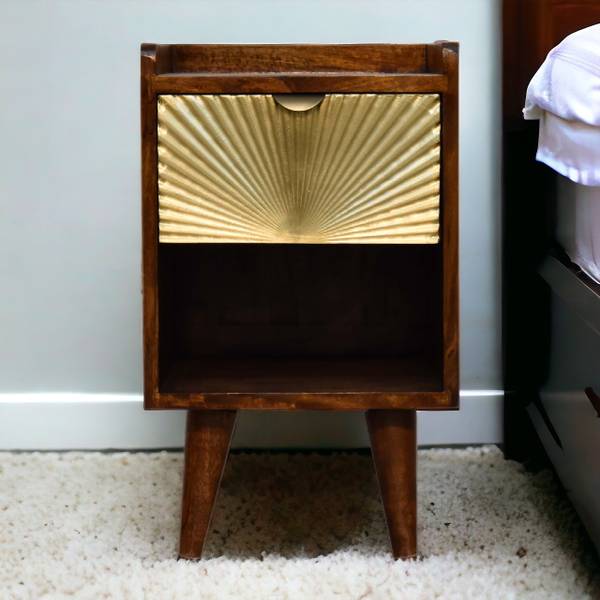 NACHTTISCH  Manila Braun - Mango - 30 x 50 x 30 cm