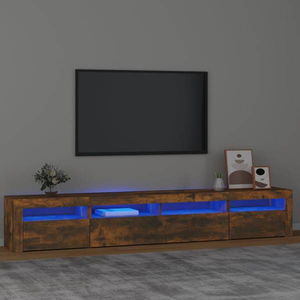 TV-Schrank mit LED-Leuchten D391 Raucheiche Dekor