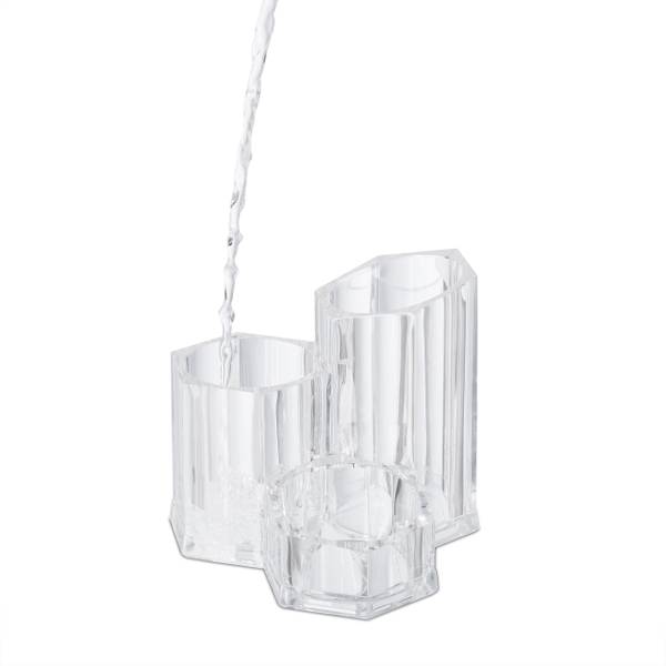 Pinselhalter dreiteilig Acrylglas - 13 x 12 x 14 cm