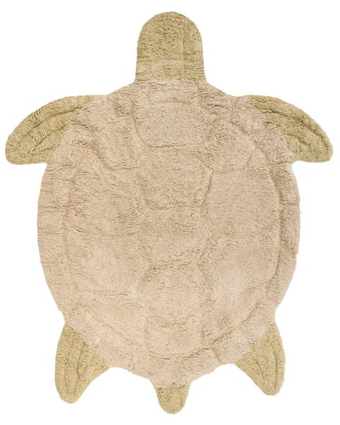 Teppich TORTIE Beige - Grün - Naturfaser - 110 x 130 cm